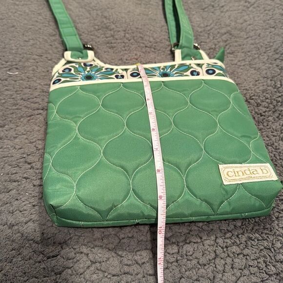 Cinda B Green Crossbody Purse Bag Adju Strap Quilted - Picture 9 of 9